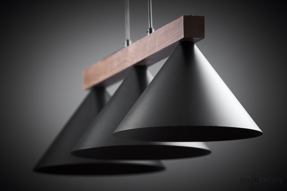 Deco lampa wisząca 3xE27 czarna/ciemny brąz 41634