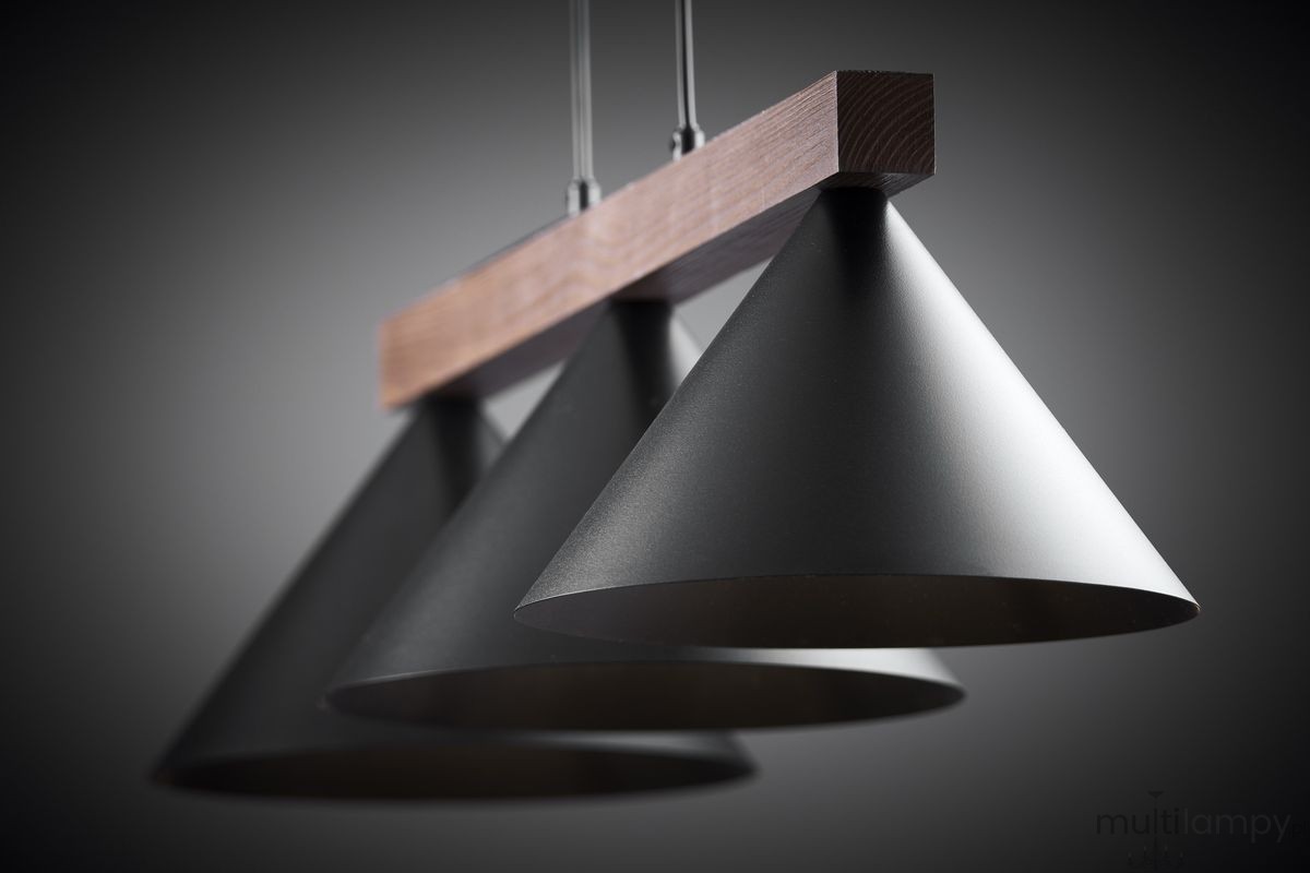 Deco lampa wisząca 3xE27 czarna/ciemny brąz 41634