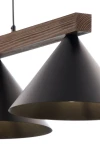 Deco lampa wisząca 3xE27 czarna/ciemny brąz 41634
