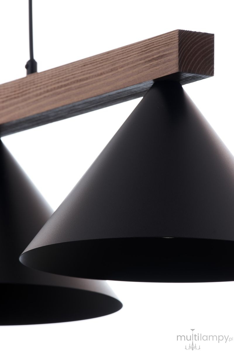 Deco lampa wisząca 3xE27 czarna/ciemny brąz 41634