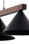 Deco lampa wisząca 3xE27 czarna/ciemny brąz 41634