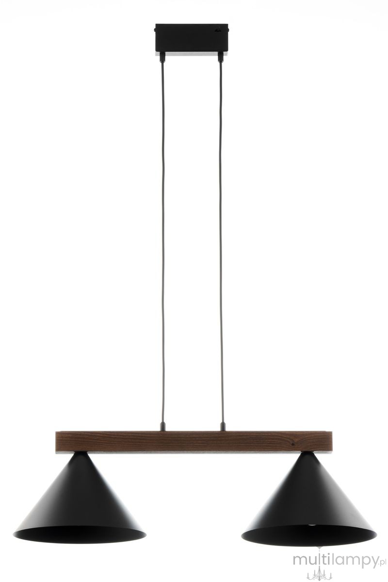 Deco lampa wisząca 2xE27 czarna/ciemny brąz 41814