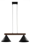 Deco lampa wisząca 2xE27 czarna/ciemny brąz 41814