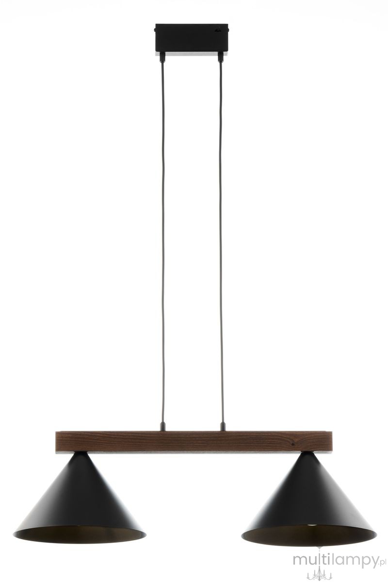 Deco lampa wisząca 2xE27 czarna/ciemny brąz 41814