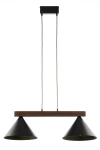 Deco lampa wisząca 2xE27 czarna/ciemny brąz 41814