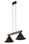 Deco lampa wisząca 2xE27 czarna/ciemny brąz 41814