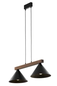 Deco lampa wisząca 2xE27 czarna/ciemny brąz 41814