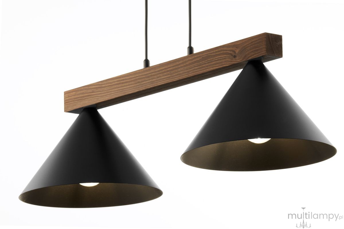 Deco lampa wisząca 2xE27 czarna/ciemny brąz 41814