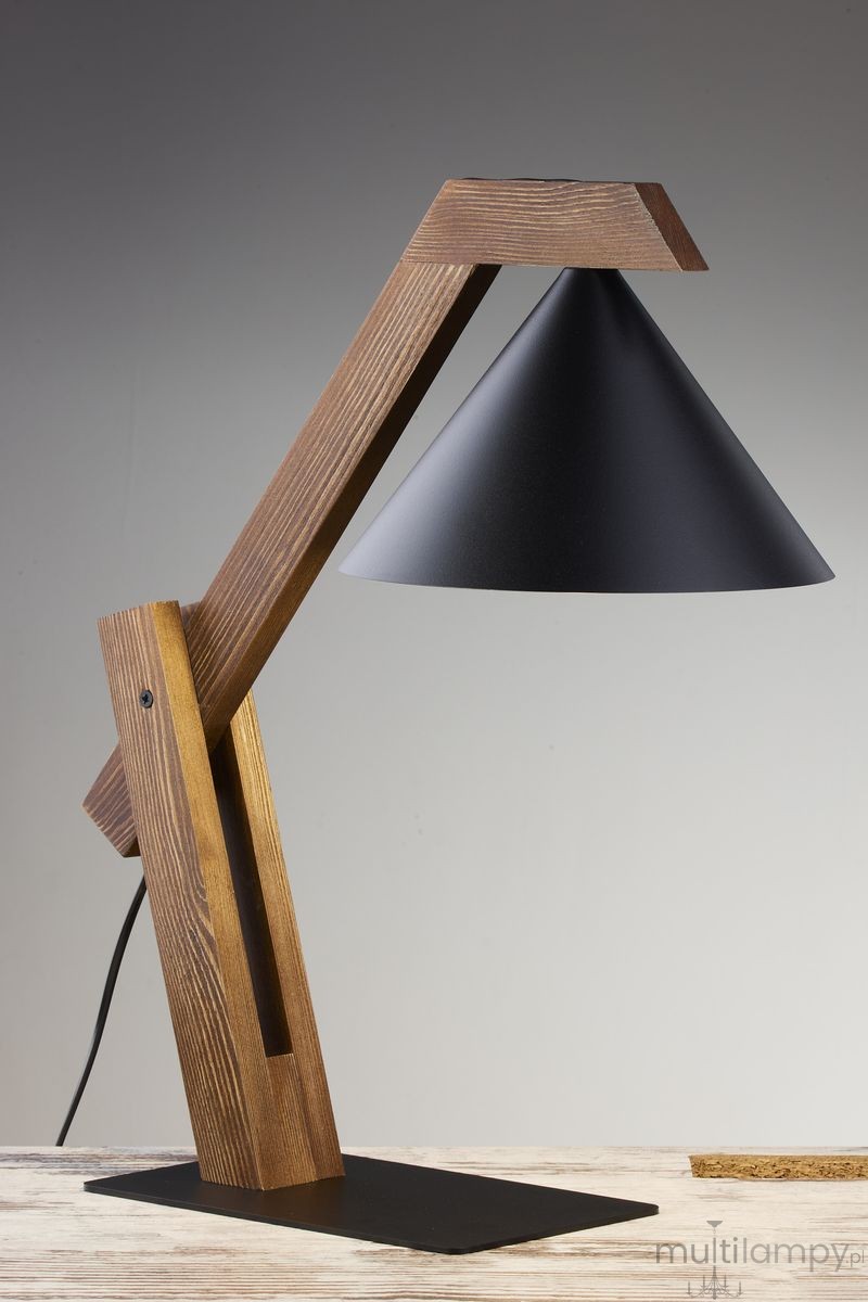 Deco lampa stołowa 1xE27 czarna/ciemny brąz 41815