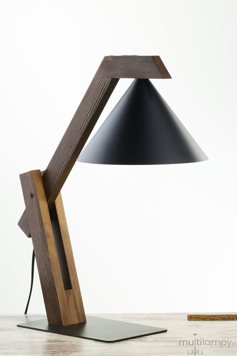 Deco lampa stołowa 1xE27 czarna/ciemny brąz 41815