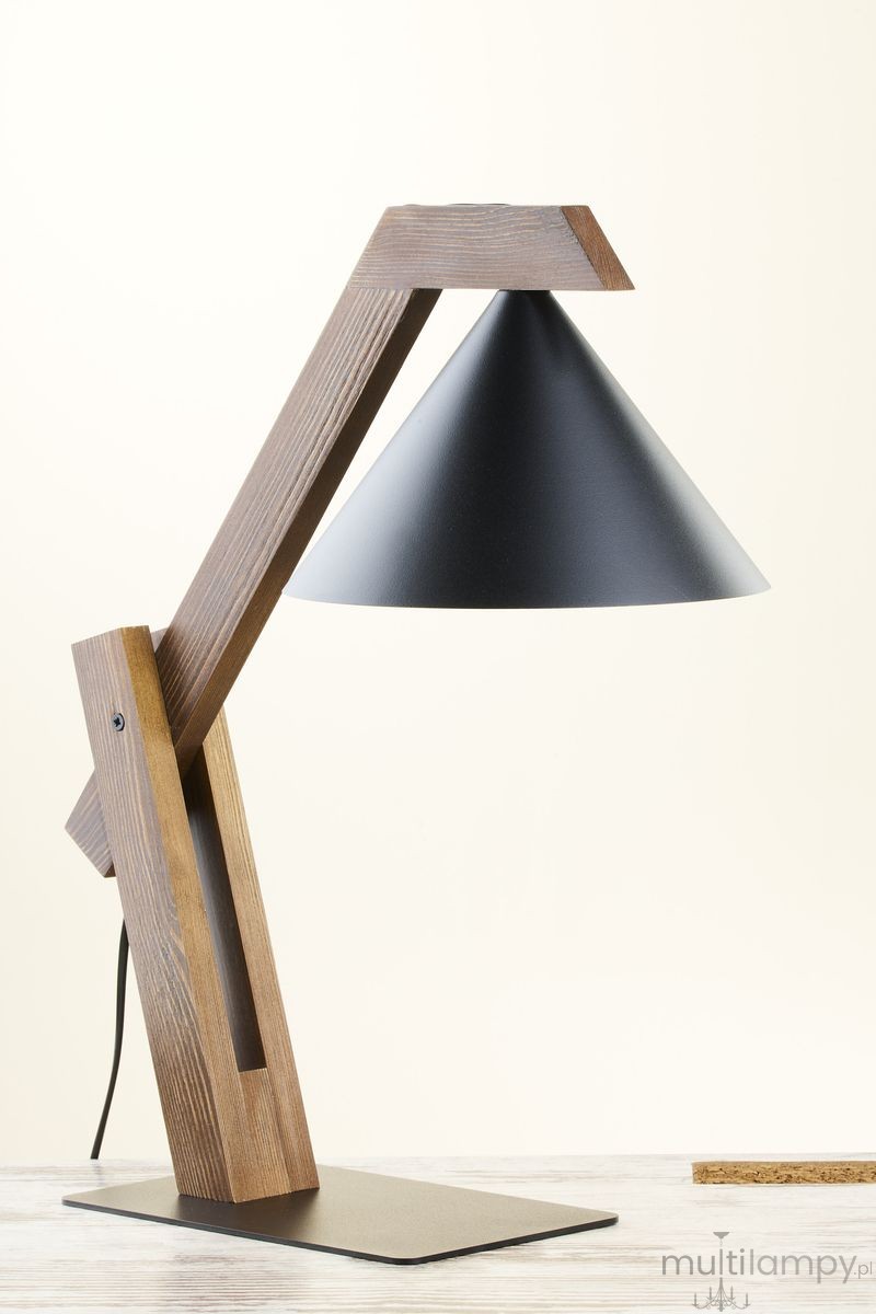Deco lampa stołowa 1xE27 czarna/ciemny brąz 41815