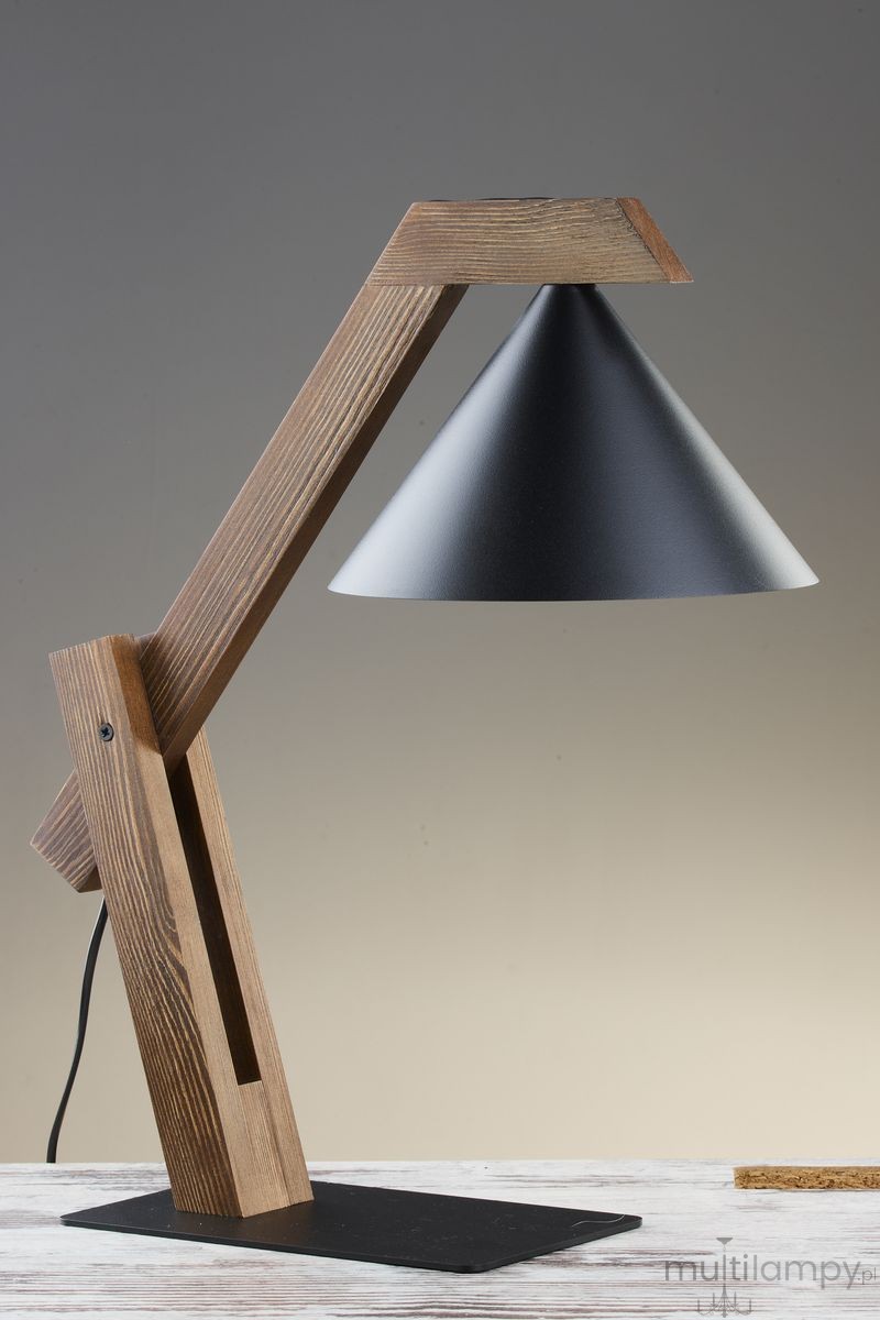 Deco lampa stołowa 1xE27 czarna/ciemny brąz 41815
