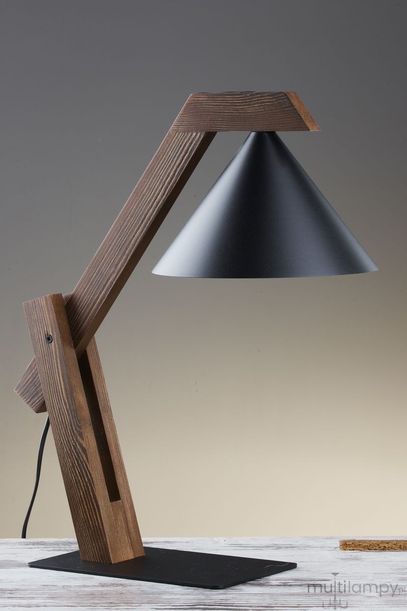 Deco lampa stołowa 1xE27 czarna/ciemny brąz 41815