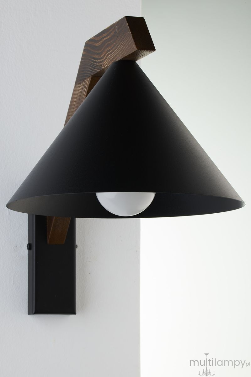 Deco kinkiet 1xE27 czarny/ciemny brąz 41816