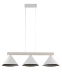 Deco lampa wisząca 3xE27 biała/drewno bielone 41818