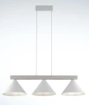 Deco lampa wisząca 3xE27 biała/drewno bielone 41818