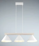 Deco lampa wisząca 3xE27 biała/drewno bielone 41818