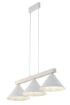 Deco lampa wisząca 3xE27 biała/drewno bielone 41818