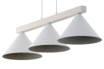 Deco lampa wisząca 3xE27 biała/drewno bielone 41818