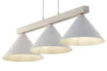 Deco lampa wisząca 3xE27 biała/drewno bielone 41818