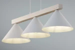 Deco lampa wisząca 3xE27 biała/drewno bielone 41818