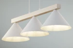 Deco lampa wisząca 3xE27 biała/drewno bielone 41818
