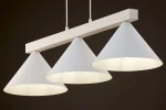 Deco lampa wisząca 3xE27 biała/drewno bielone 41818