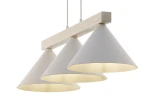 Deco lampa wisząca 3xE27 biała/drewno bielone 41818