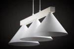 Deco lampa wisząca 3xE27 biała/drewno bielone 41818