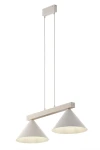 Deco lampa wisząca 2xE27 biała/drewno bielone 41819