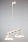 Deco lampa wisząca 2xE27 biała/drewno bielone 41819