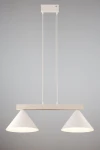 Deco lampa wisząca 2xE27 biała/drewno bielone 41819