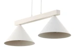 Deco lampa wisząca 2xE27 biała/drewno bielone 41819