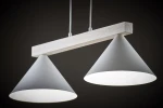 Deco lampa wisząca 2xE27 biała/drewno bielone 41819
