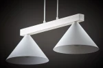 Deco lampa wisząca 2xE27 biała/drewno bielone 41819