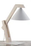 Deco lampa stołowa 1xE27 biała/drewno bielone 41820