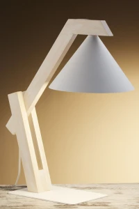 Deco lampa stołowa 1xE27 biała/drewno bielone 41820