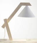 Deco lampa stołowa 1xE27 biała/drewno bielone 41820