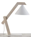 Deco lampa stołowa 1xE27 biała/drewno bielone 41820