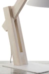 Deco lampa stołowa 1xE27 biała/drewno bielone 41820