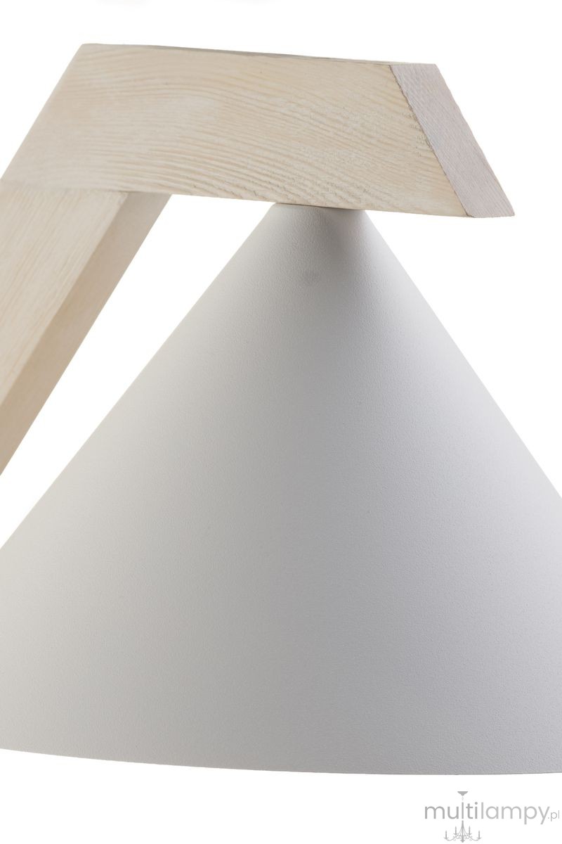 Deco lampa stołowa 1xE27 biała/drewno bielone 41820