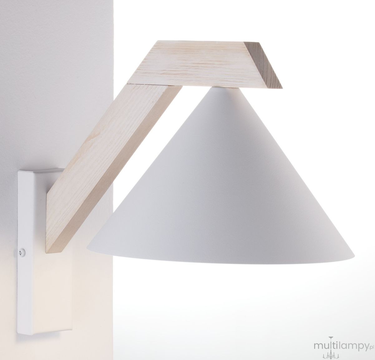 Deco kinkiet 1xE27 biały/drewno bielone 41821