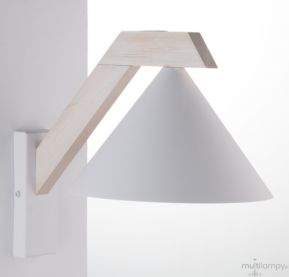 Deco kinkiet 1xE27 biały/drewno bielone 41821