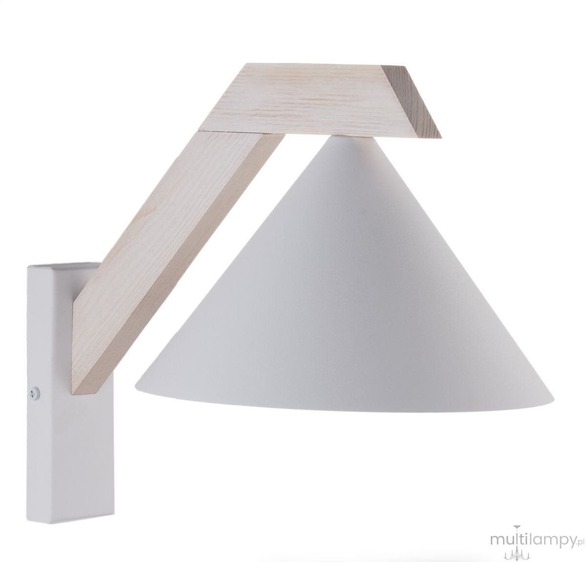 Deco kinkiet 1xE27 biały/drewno bielone 41821