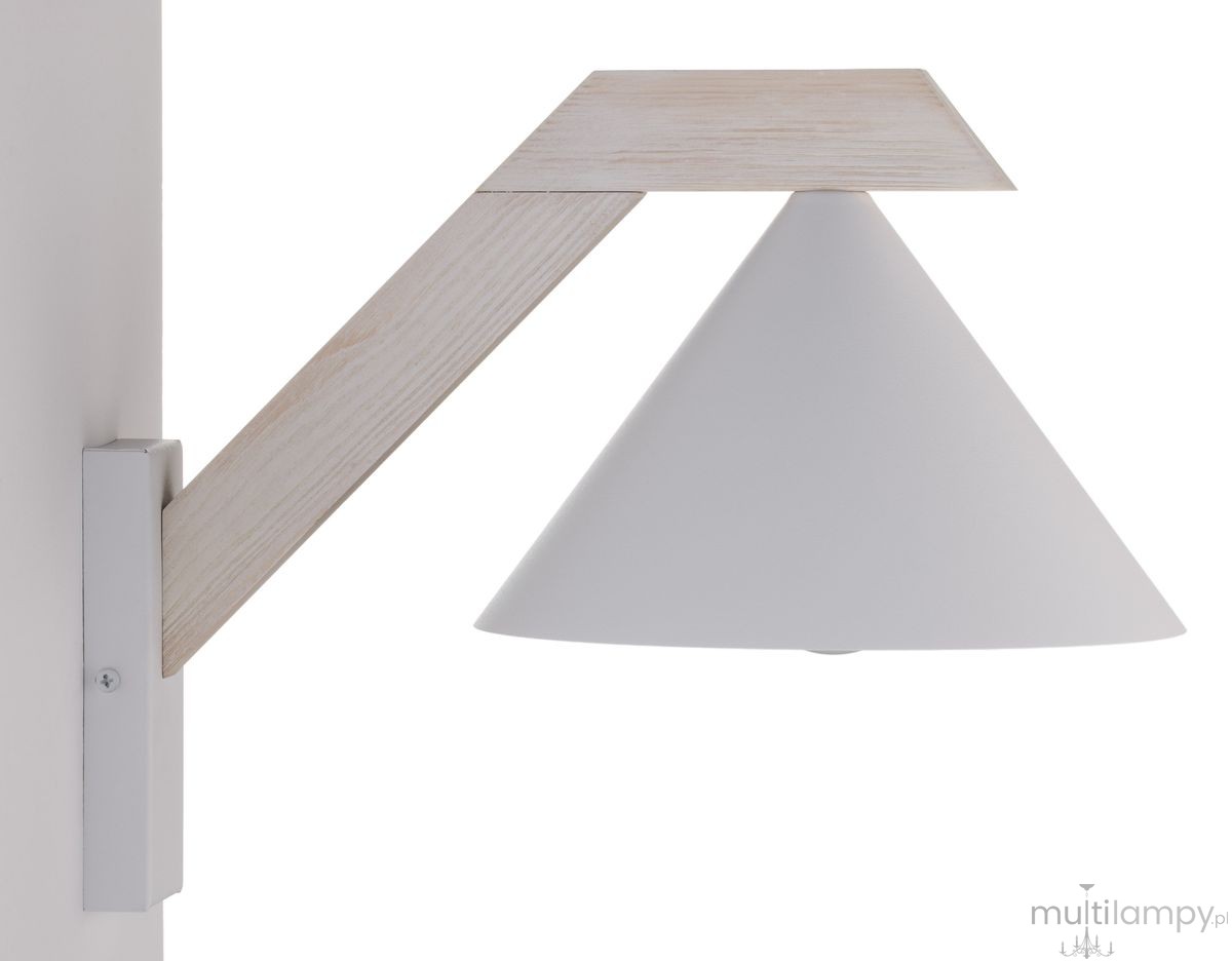 Deco kinkiet 1xE27 biały/drewno bielone 41821