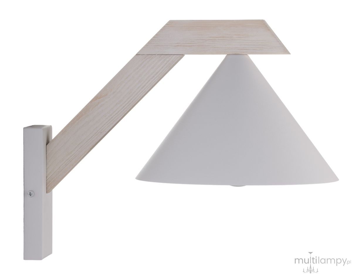 Deco kinkiet 1xE27 biały/drewno bielone 41821