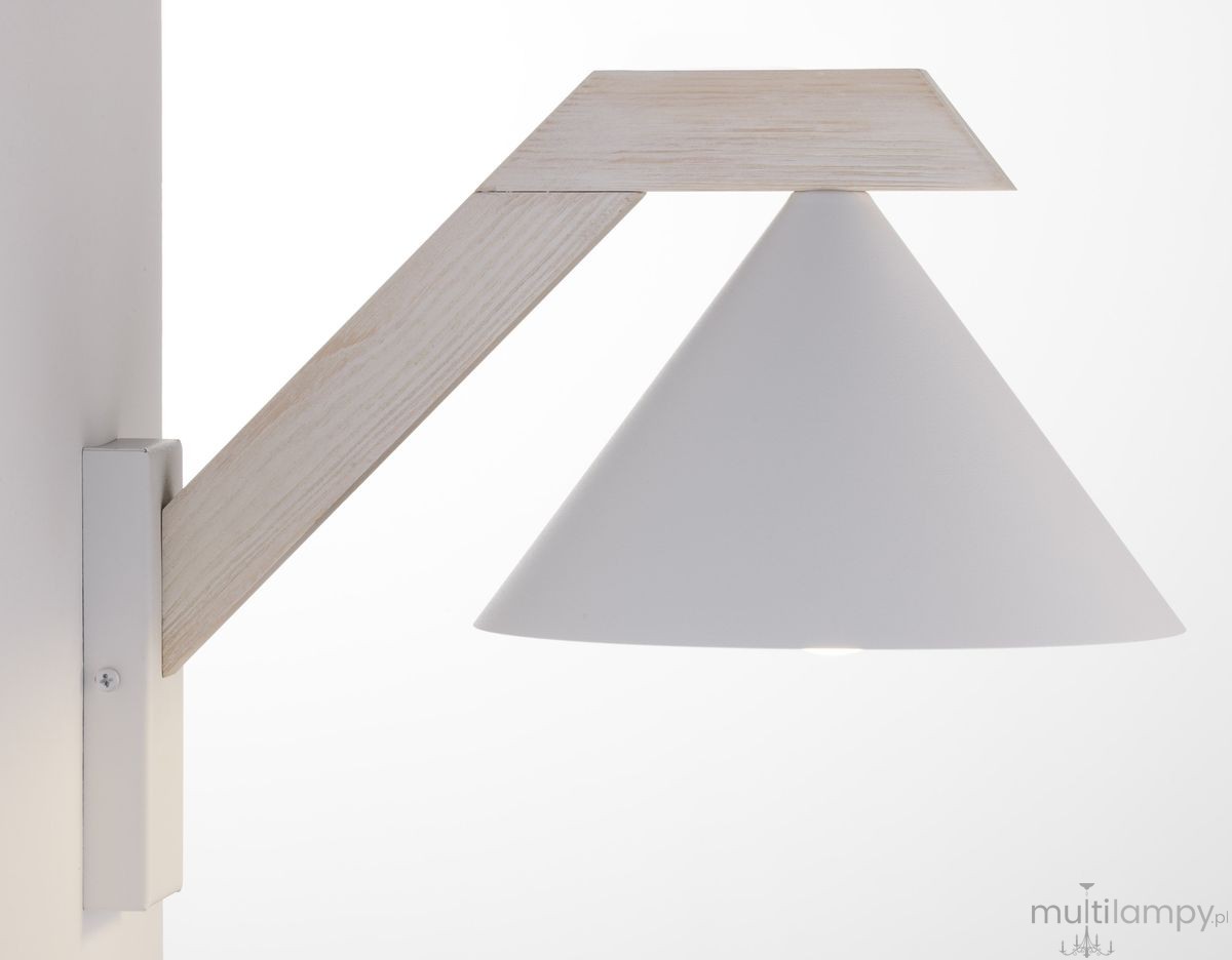 Deco kinkiet 1xE27 biały/drewno bielone 41821