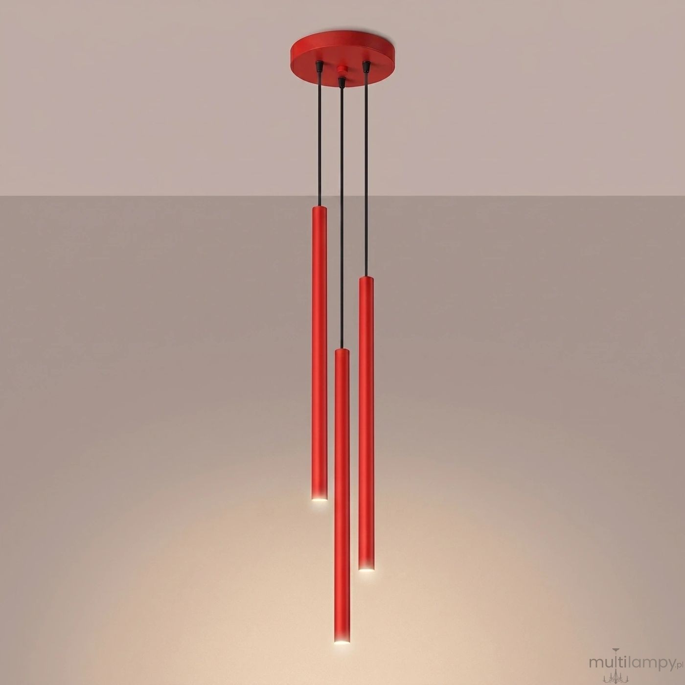 Pastelo lampa wisząca 3xG9 czerwona SL.2143