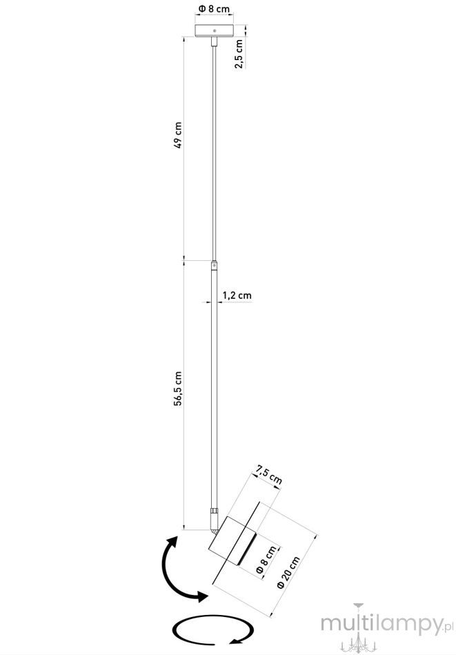 Charlie S lampa wisząca 1xGX53 szałwia 41537