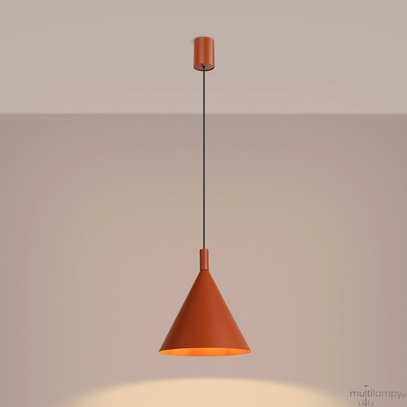 Nox D25 lampa wisząca E27 ochra czerwona SL.2526